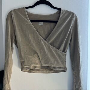 Sage Green Wrap Top